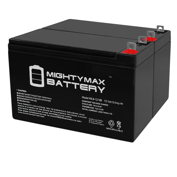 Mighty Max Battery 12V 9AH SLA Battery Replacement for Schumacher 5799000007 - 2 Pack ML9-12NBMP226